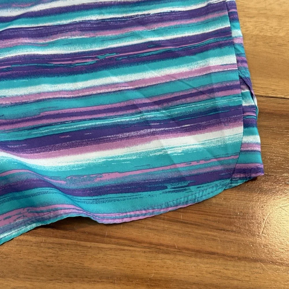 Athletic Works DriWorks Girls Active Running Shorts Purple Teal Lined Size 14/16